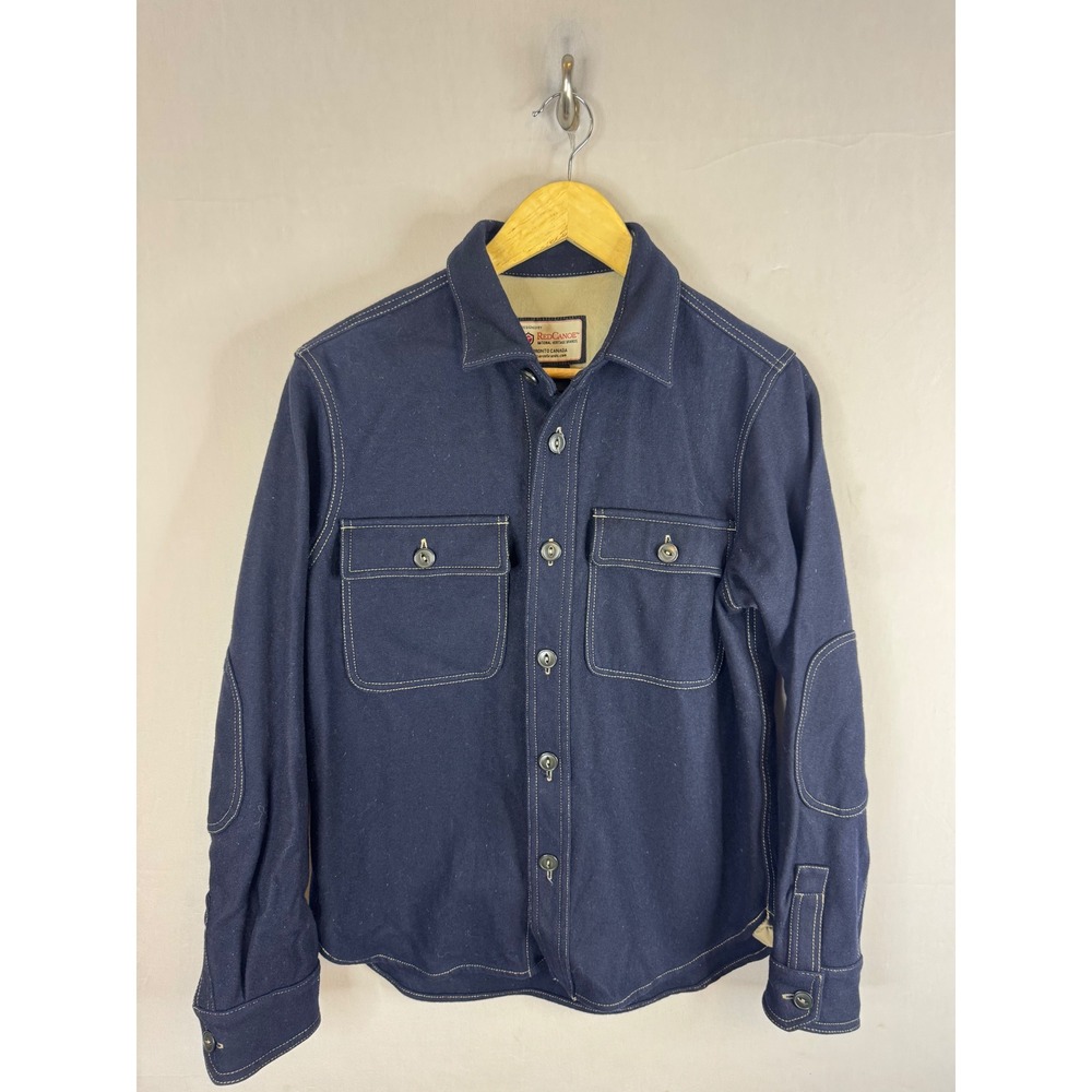 Red Canoe Navy Wool Blend Shirt Jacket‎ Mens Small Heritage Workwear Navy Blue